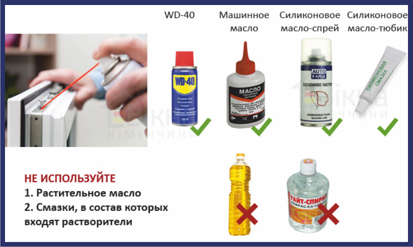 Чем и как смазать пластиковые окна: механизм, резинки, фурнитуру