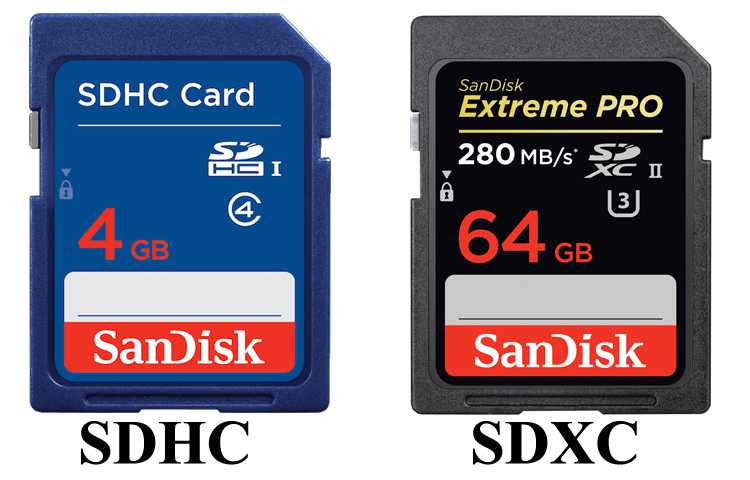 Чем отличаются карты памяти sd, sdhc и sdxc