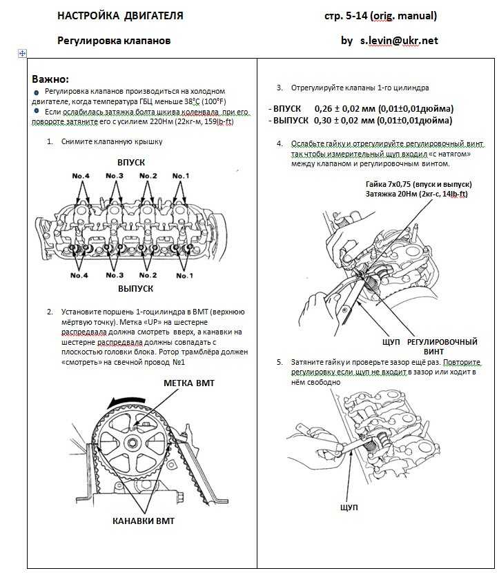 Регулировка клапанов (зазоров), признаки и симптомы неправильной, порядок работ и прочее